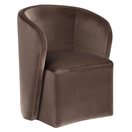 Annie Chocolate Velvet Barrel Chair with Casters, Set of 2 from Steve Silver - Luna Furniture