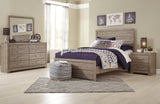 Culverbach Full Panel Bed with Mirrored Dresser and 2 Nightstands in Gray from Ashley - Luna Furniture