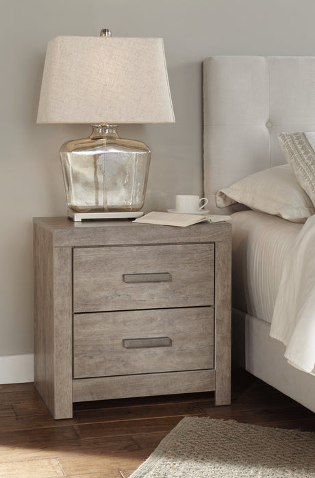 Culverbach King Panel Bed with Nightstand in Gray from Ashley - Luna Furniture