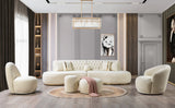 Cloe Ivory Boucle Stool from Nova Furniture - Luna Furniture