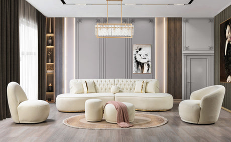 Cloe Ivory Boucle Stool from Nova Furniture - Luna Furniture