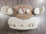 Cloe Ivory Boucle Stool from Nova Furniture - Luna Furniture