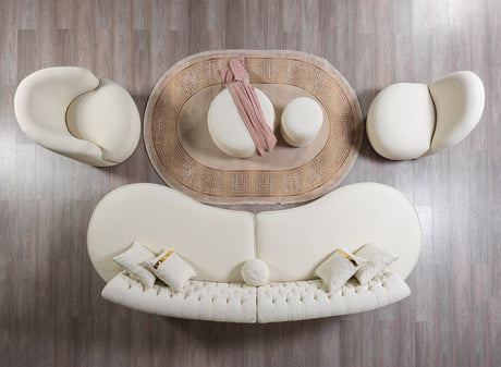 Cloe Ivory Boucle Stool from Nova Furniture - Luna Furniture