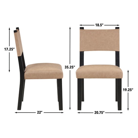 Aubrey Black/Camel Vegan Leather Side Chair, Set of 2 from Steve Silver - Luna Furniture
