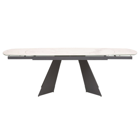 Torque Extension Dining Table in Matte Dark Gray, White Ceramic from Essentials For Living - Luna Furniture
