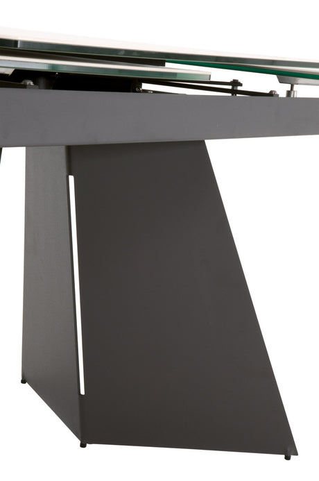 Torque Extension Dining Table in Matte Dark Gray, White Ceramic from Essentials For Living - Luna Furniture
