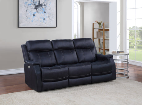 Valencia Ocean Blue Dual-Power Reclining Console Loveseat from Steve Silver - Luna Furniture