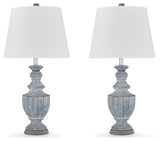 Cylerick 2-Piece Table Lamp Set in Antique Blue from Ashley - Luna Furniture