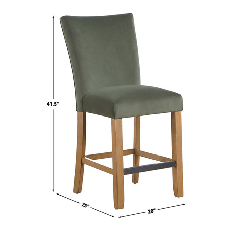 Artemis Green Velvet Counter Height Chair, Set of 2 from Steve Silver - Luna Furniture