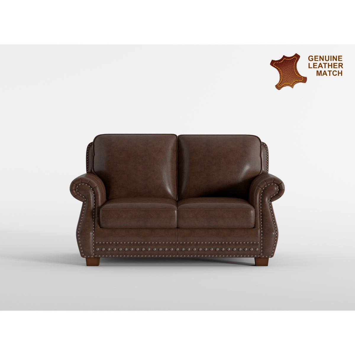 Remington Black Leather Loveseat