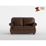 Remington Black Leather Loveseat