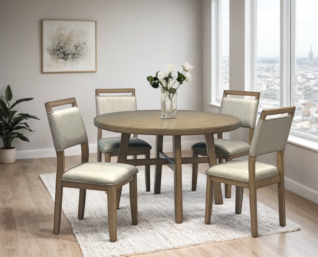 Domino Grayish Brown 5-Piece Dining Set from Happy Homes - Luna Furniture