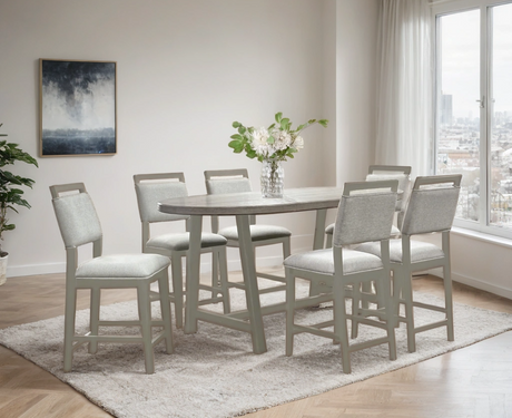 Cirrus Light Gray 7-Piece Counter Height Set from Happy Homes - Luna Furniture