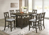 Valonia Espresso 7-Piece Counter Height Set (Counter Height Table & 6 Chairs) from Happy Homes - Luna Furniture