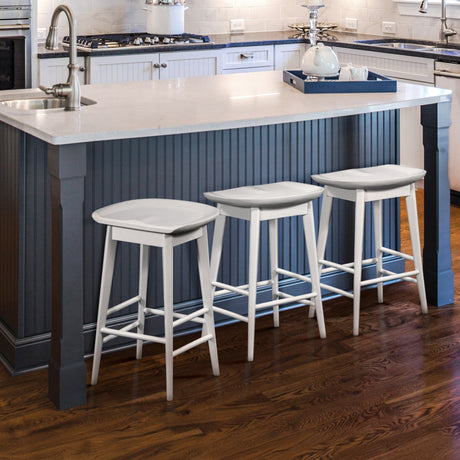 Hilton 24″ Backless Counter Stool, White from Steve Silver - Luna Furniture