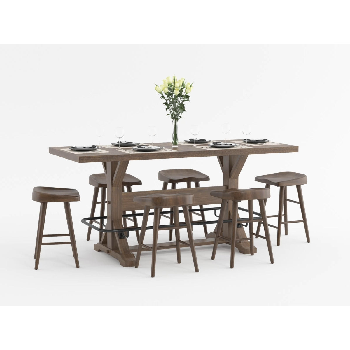 Oliver Brown Counter Height Table from Homelegance - Luna Furniture