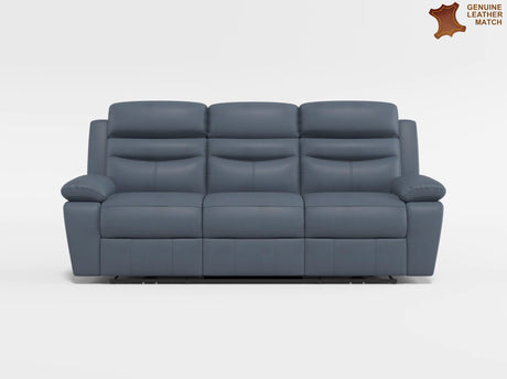 Hancock Blue Leather Power Double Reclining Sofa from Homelegance - Luna Furniture