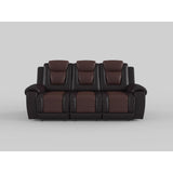 Briscoe Brown Double Reclining Sofa with Drop-Down Cup Holders from Homelegance - Luna Furniture
