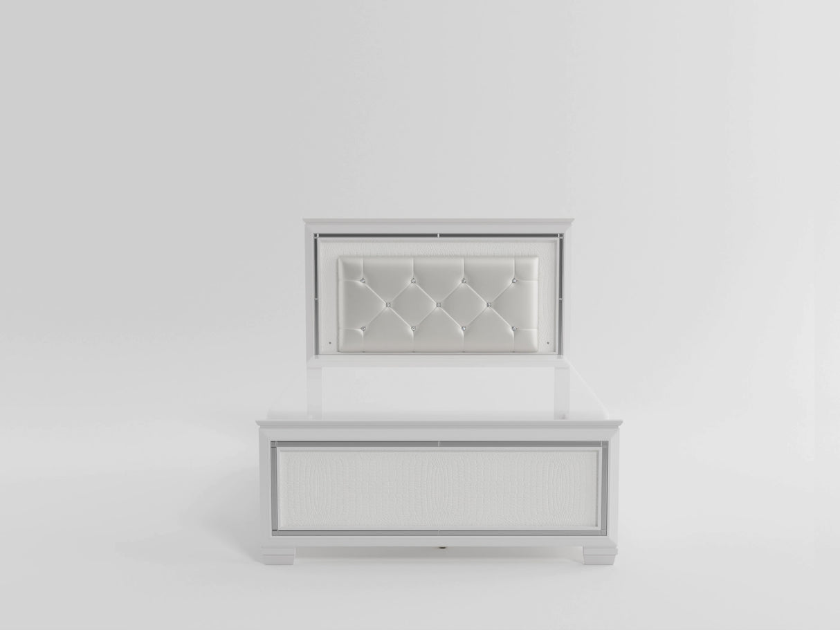 Allura Silver California King LED Upholstered Panel Bed from Homelegance - Luna Furniture