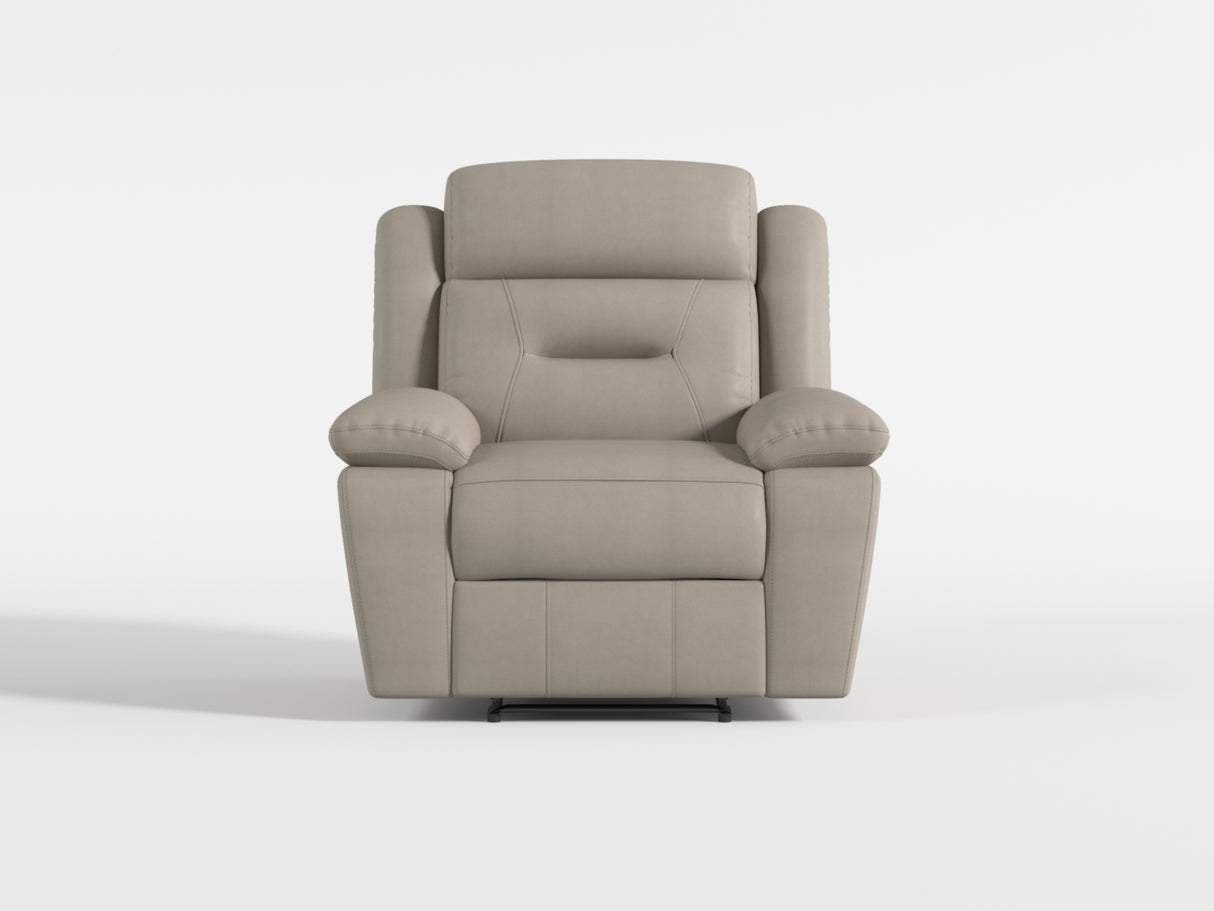 Laconia Dark Gray Leather Reclining Chair from Homelegance - Luna Furniture