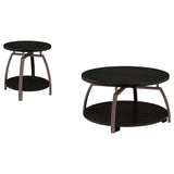 Dacre Dark Charcoal 2-Piece Round Coffee and End Table Set from Coaster - Luna Furniture