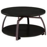 Dacre Dark Charcoal 2-Piece Round Coffee and End Table Set from Coaster - Luna Furniture