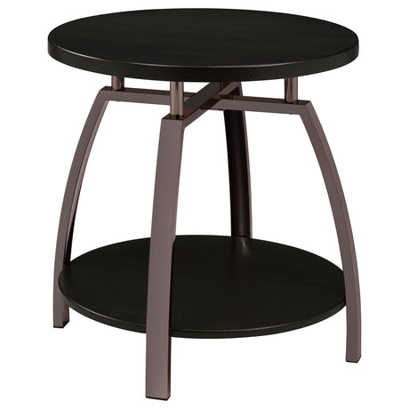 Dacre Dark Charcoal 3-Piece Round Coffee and End Table Set from Coaster - Luna Furniture