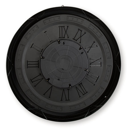 Dairton Black/Gold Finish Wall Clock from Ashley - Luna Furniture