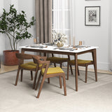 Dakota Dark Yellow Velvet Dining Chair from Midinmod - Luna Furniture