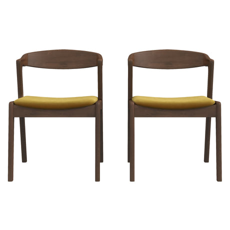 Dakota Dark Yellow Velvet Dining Chair from Midinmod - Luna Furniture