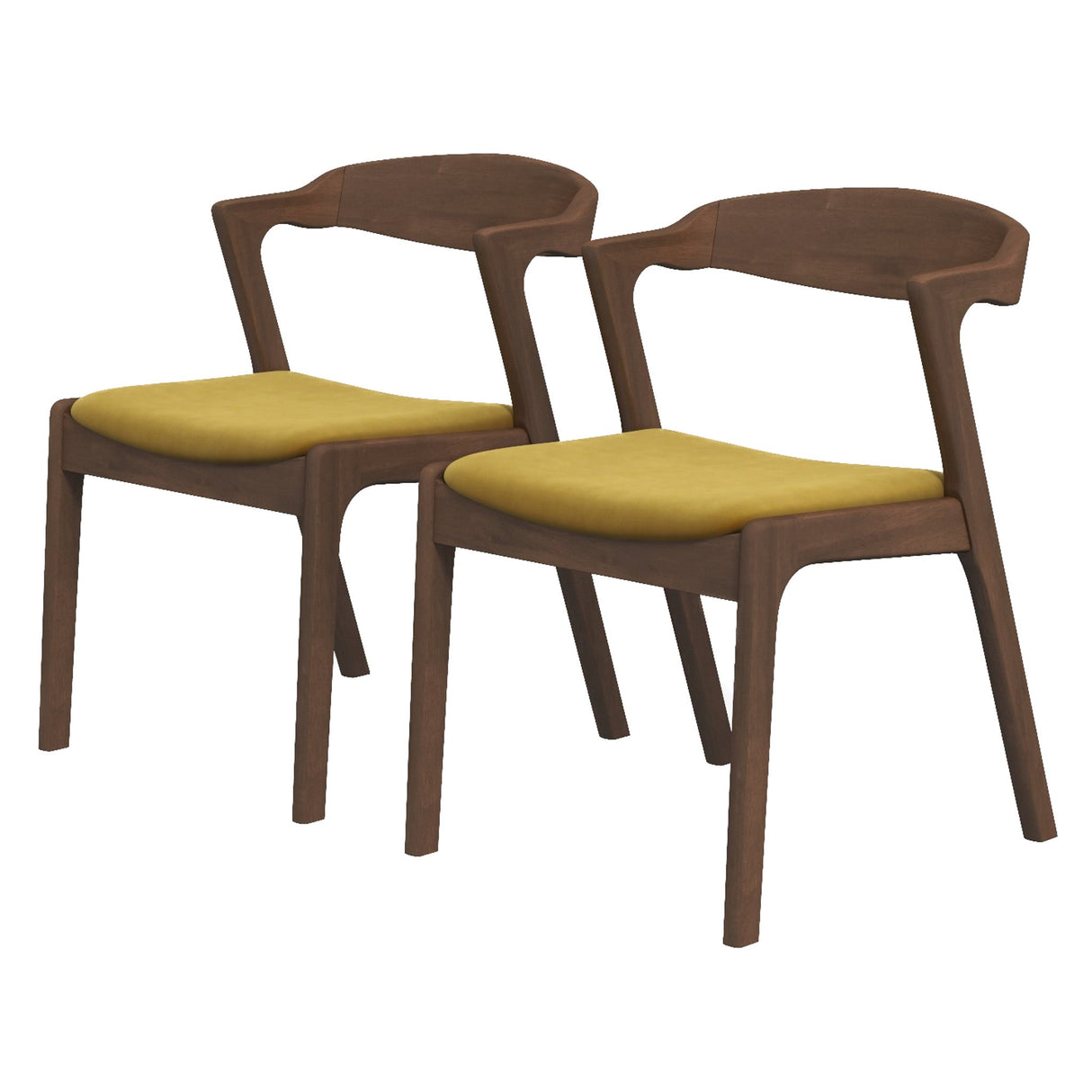Dakota Dark Yellow Velvet Dining Chair from Midinmod - Luna Furniture