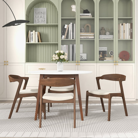 Dakota Cream Velvet Dining Chair with Solid Wood Frame from Ashcroft Furniture - Luna Furniture