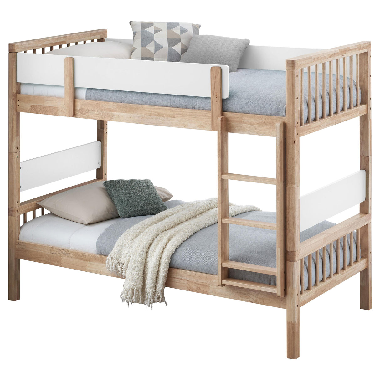 Dakota Natural Wood Twin Over Twin Bunk Bed from Coaster - Luna Furniture