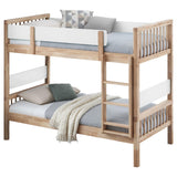 Dakota Natural Wood Twin Over Twin Bunk Bed from Coaster - Luna Furniture