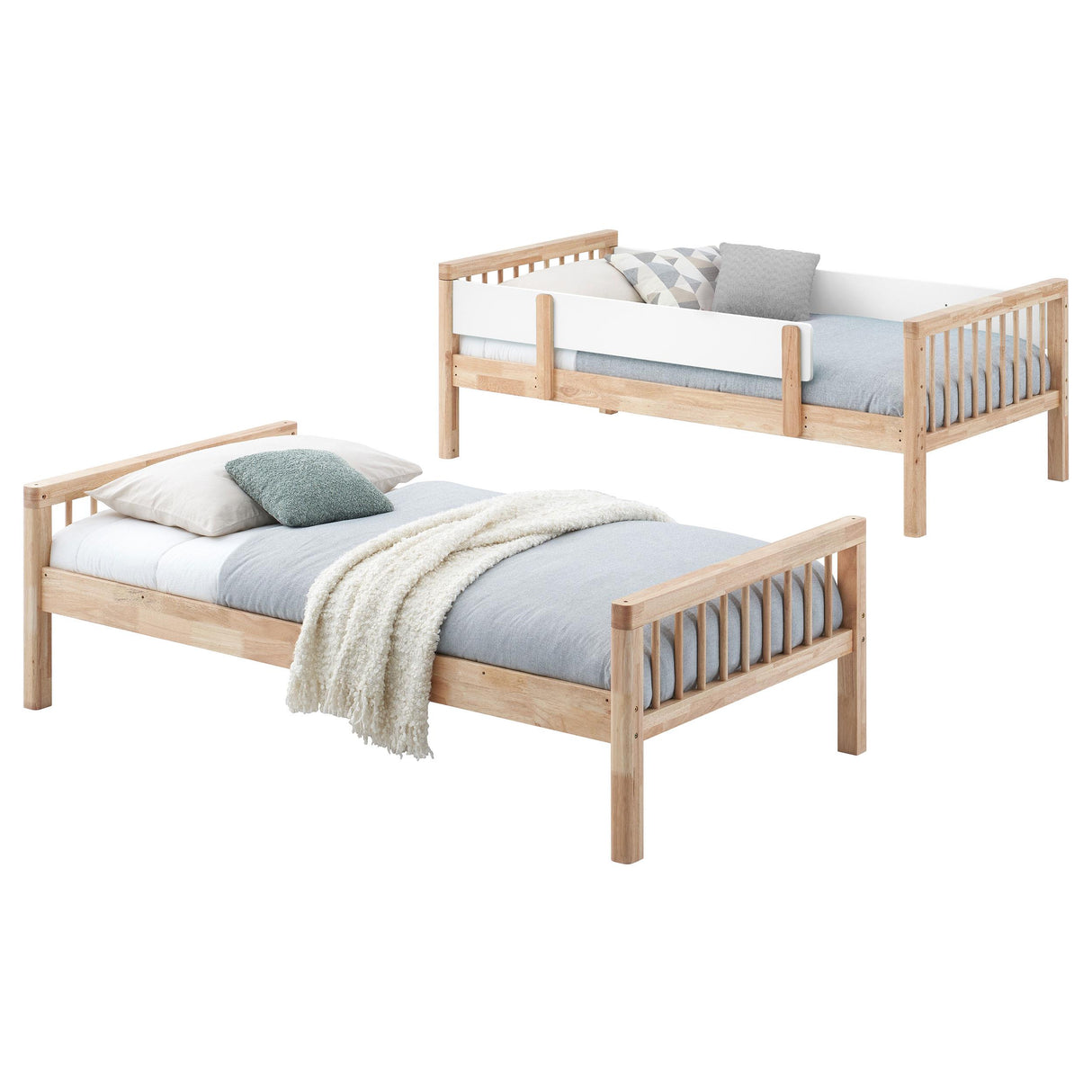 Dakota Natural Wood Twin Over Twin Bunk Bed from Coaster - Luna Furniture
