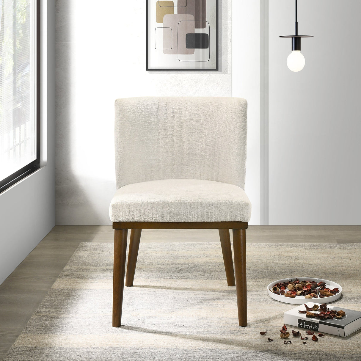 Daley White Fabric Dining Chair (Set Of 2) from Midinmod - Luna Furniture
