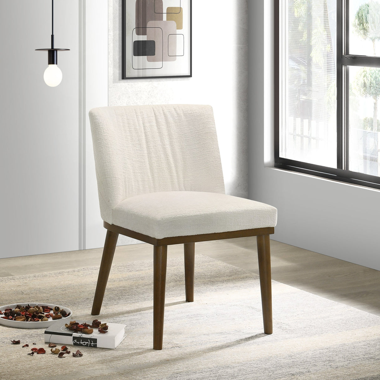 Daley White Fabric Dining Chair (Set Of 2) from Midinmod - Luna Furniture