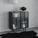 Dalia Black 2-Door Accent Storage Cabinet with Shelving from Coaster - Luna Furniture