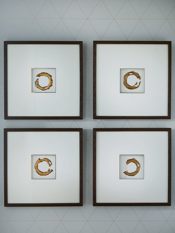 Dallbourne White/Gold Finish Wall Art (Set of 4)