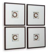 Dallbourne White/Gold Finish Wall Art (Set of 4) from Ashley - Luna Furniture