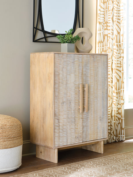 Dallinbury Natural/White Wash Accent Cabinet from Ashley - Luna Furniture