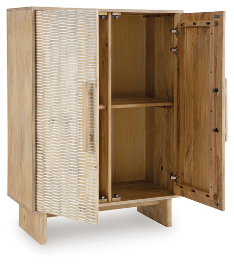 Dallinbury Natural/White Wash Accent Cabinet from Ashley - Luna Furniture