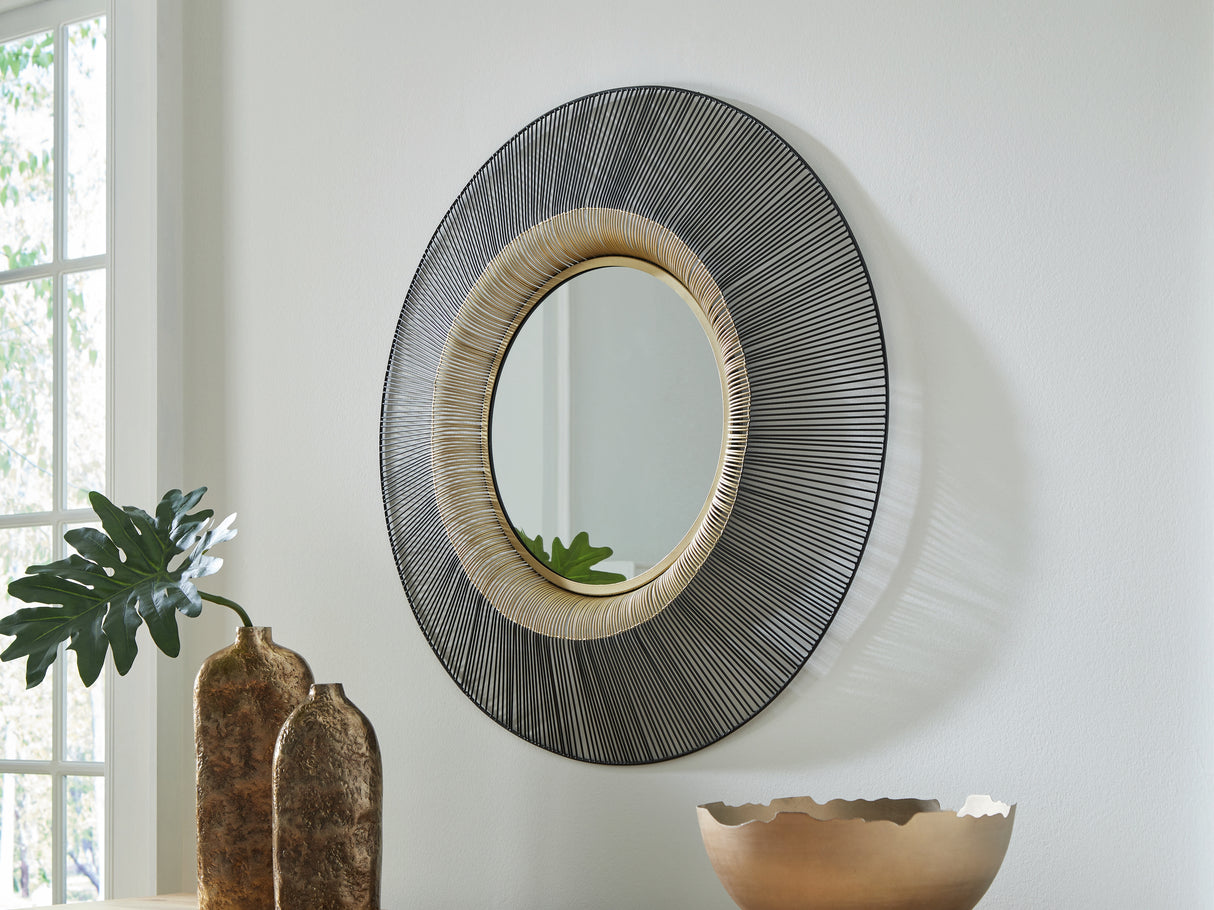Dallmen Black/Gold Finish Accent Mirror from Ashley - Luna Furniture
