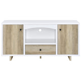 Dalton White and Distressed Pine 2-Door Storage Credenza from Coaster - Luna Furniture