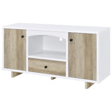 Dalton White and Distressed Pine 2-Door Storage Credenza from Coaster - Luna Furniture