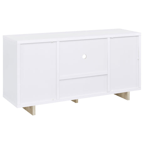 Dalton White and Distressed Pine 2-Door Storage Credenza from Coaster - Luna Furniture