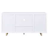 Dalton White and Distressed Pine 2-Door Storage Credenza from Coaster - Luna Furniture