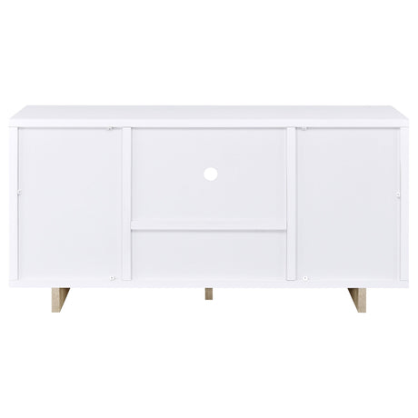 Dalton White and Distressed Pine 2-Door Storage Credenza from Coaster - Luna Furniture