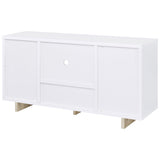 Dalton White and Distressed Pine 2-Door Storage Credenza from Coaster - Luna Furniture
