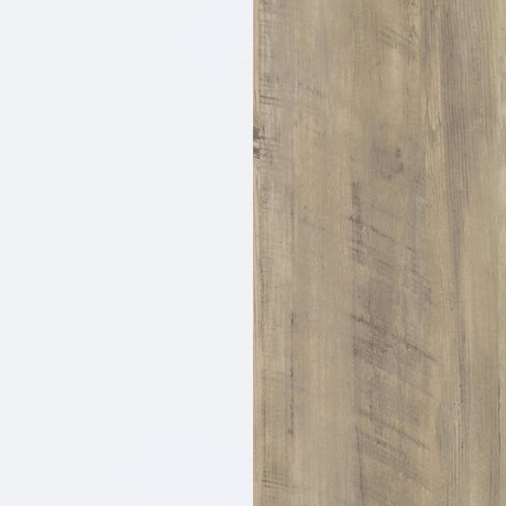 Dalton White and Distressed Pine 65-inch 6-Shelf Bookcase from Coaster - Luna Furniture